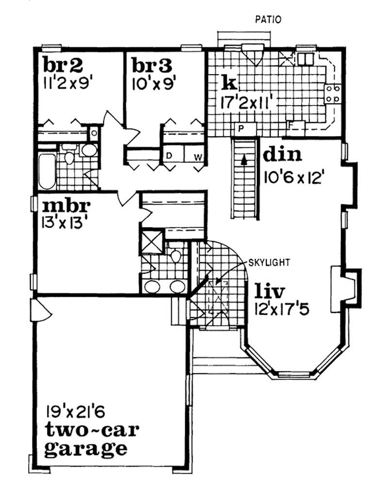 Floor Plan First Story of Southwest Plan #167-1276
