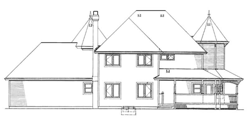 Home Plan Rear Elevation of this 4-Bedroom,2632 Sq Ft Plan -167-1282