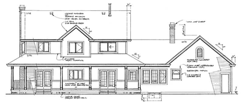 Home Plan Rear Elevation of this 4-Bedroom,2797 Sq Ft Plan -167-1284