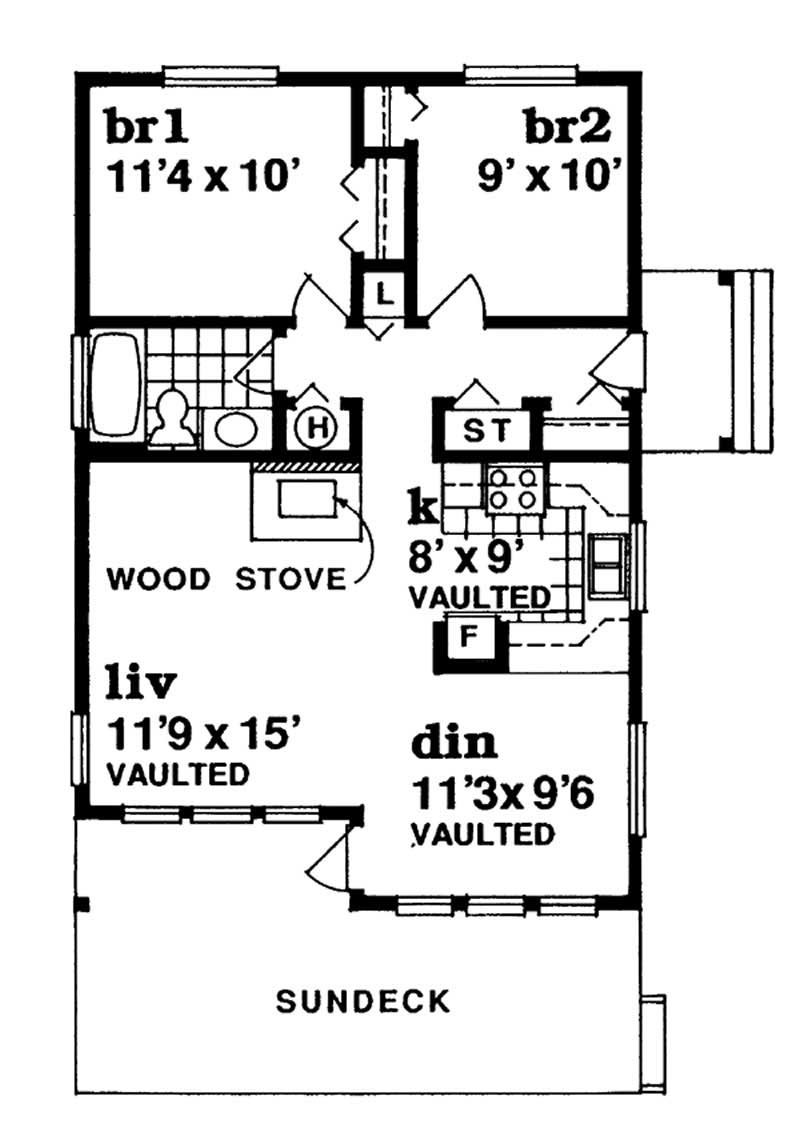 Floor Plan First Story of Coastal Plan #167-1286