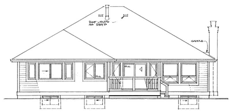 Home Plan Rear Elevation of this 3-Bedroom,1911 Sq Ft Plan -167-1290