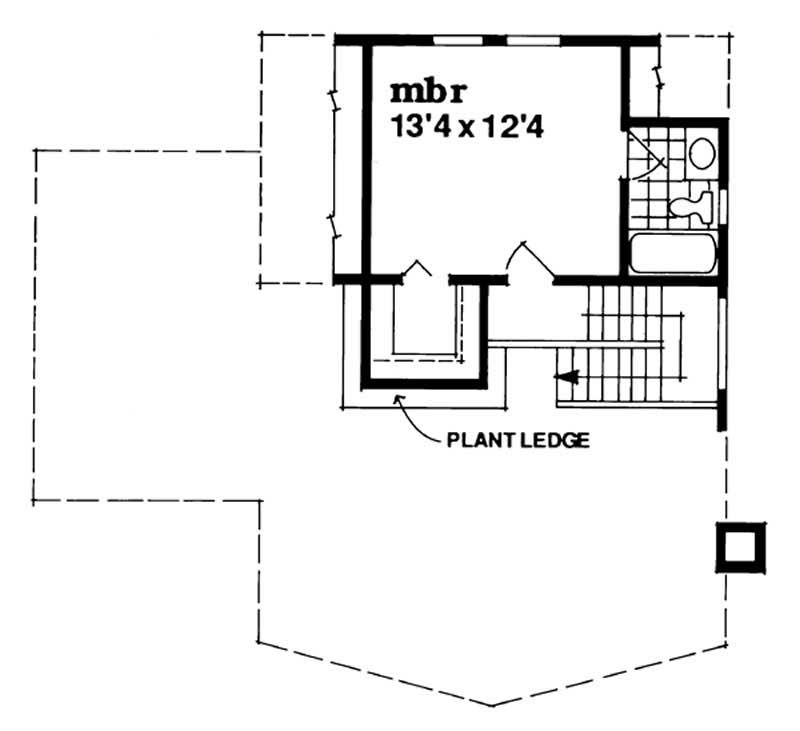 Floor Plan Second Story of Log Cabin Plan #167-1292
