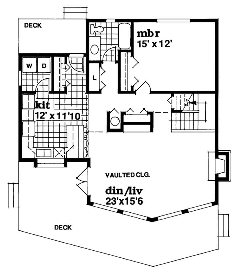 Floor Plan First Story of Small House Plans #167-1294