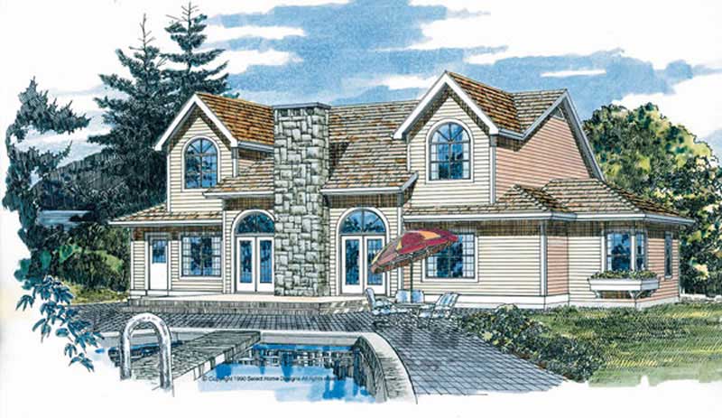 Home Plan Rear Elevation of this 4-Bedroom,3141 Sq Ft Plan -167-1295