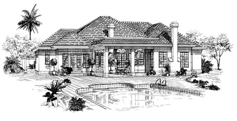 Home Plan Rear Elevation of this 3-Bedroom,3018 Sq Ft Plan -167-1296
