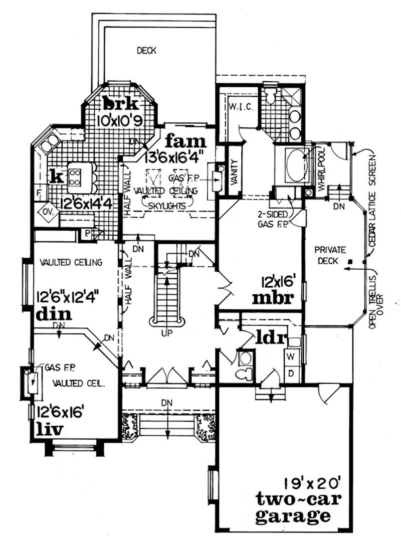 Floor Plan First Story of European Plan #167-1298