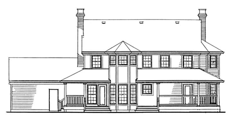 Home Plan Rear Elevation of this 4-Bedroom,2582 Sq Ft Plan -167-1299