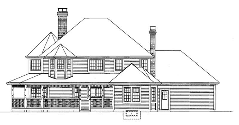 Home Plan Rear Elevation of this 4-Bedroom,2750 Sq Ft Plan -167-1300