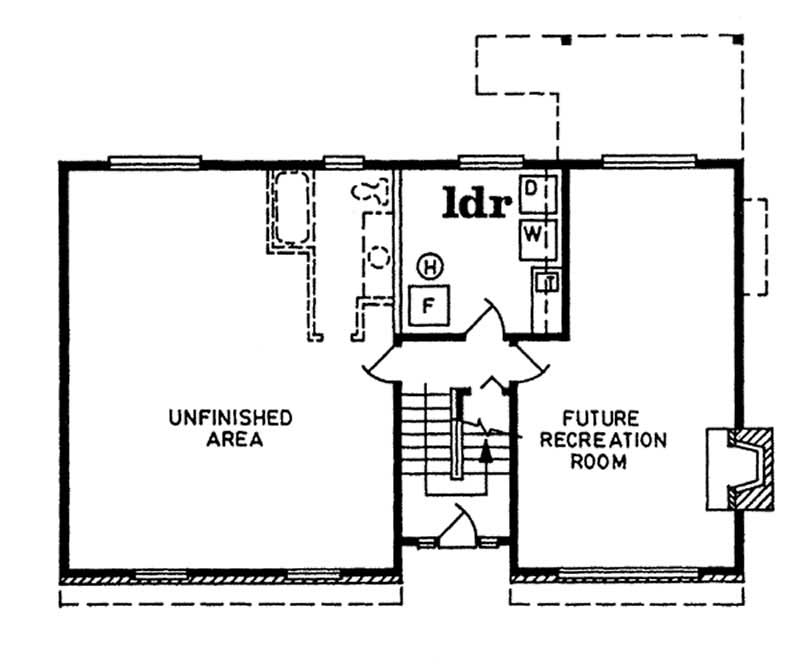 Floor Plan First Story of Small House Plans #167-1301