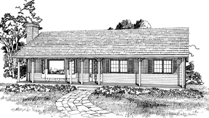 Front View of this 3-Bedroom, 1254 Sq Ft Plan - 167-1302