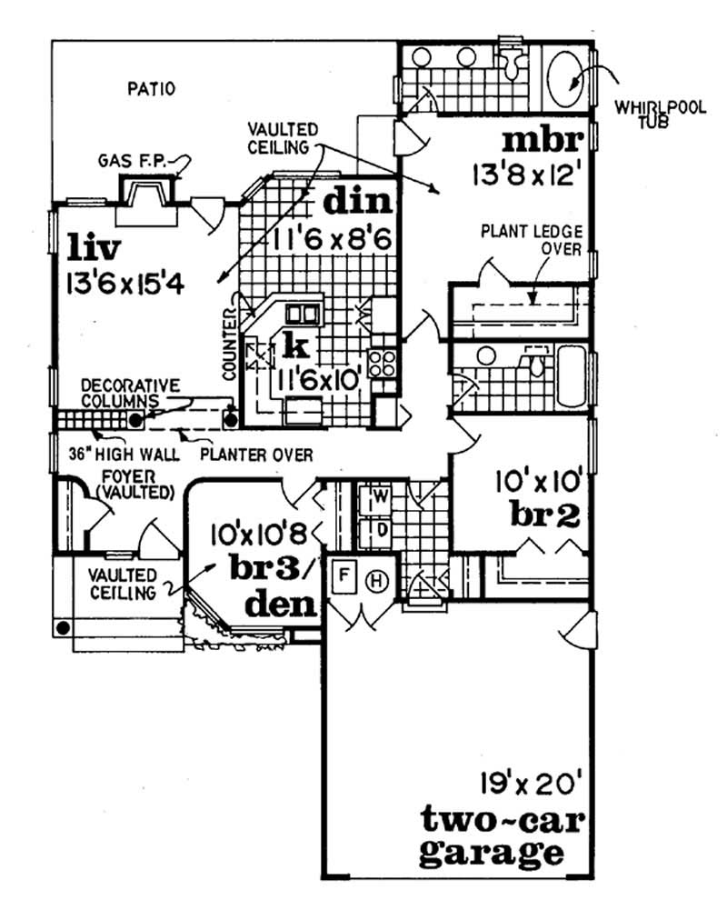 Floor Plan First Story of Contemporary Plan #167-1303