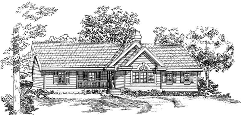 Front View of this 3-Bedroom, 1265 Sq Ft Plan - 167-1307