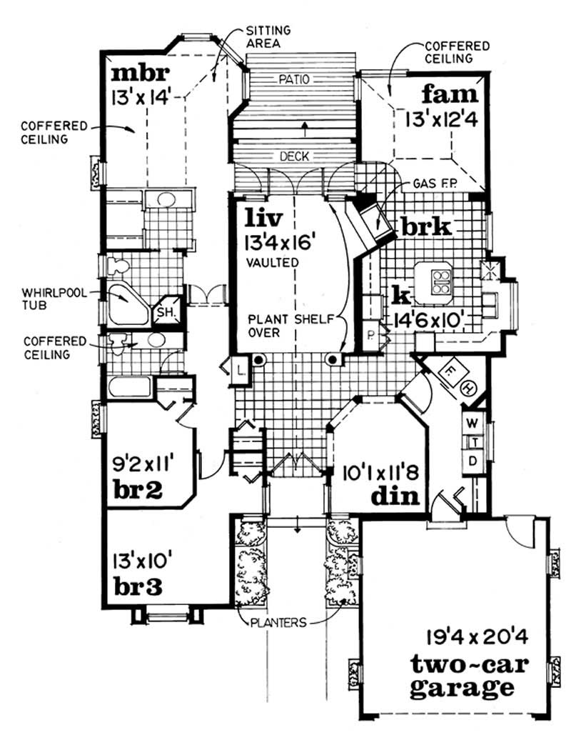 Floor Plan First Story of Contemporary Plan #167-1308