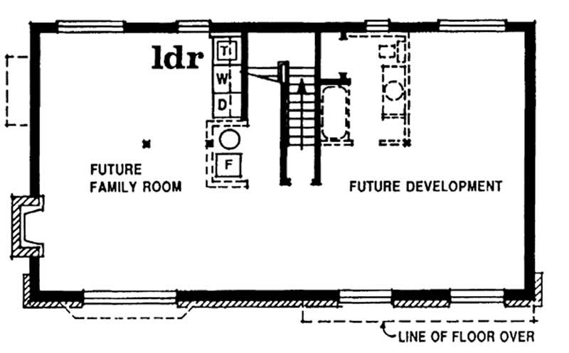 Floor Plan First Story of Ranch Plan #167-1311