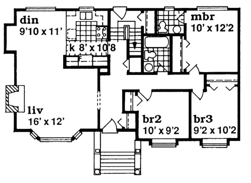 Floor Plan Second Story of Ranch Plan #167-1311