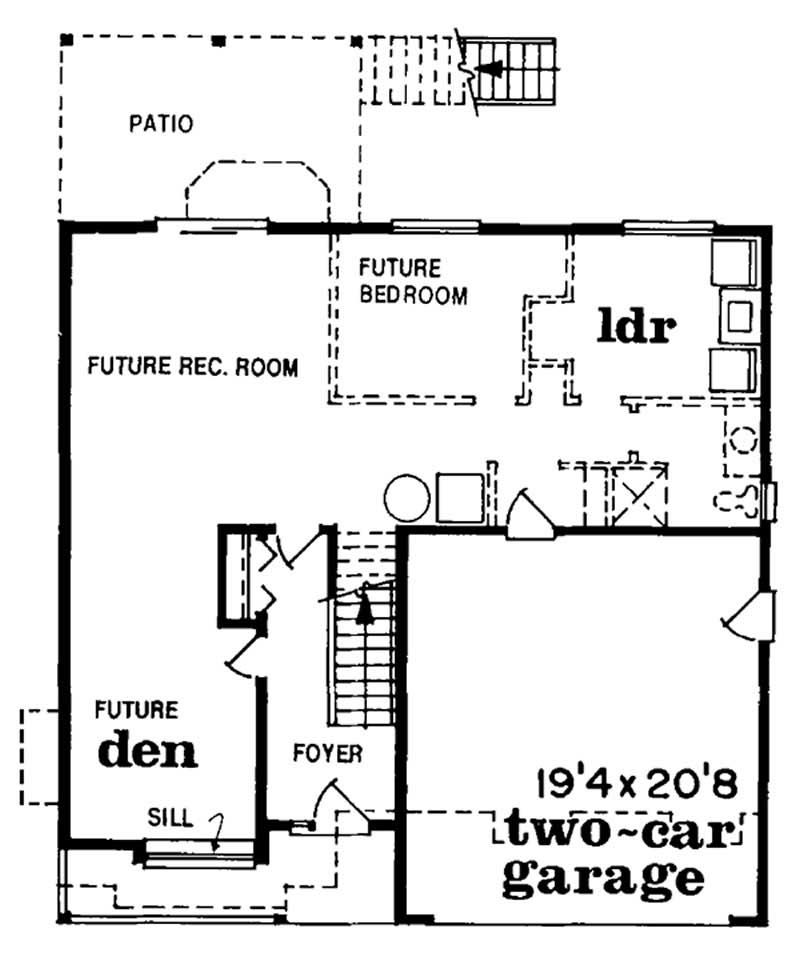 Floor Plan First Story of Country Plan #167-1312