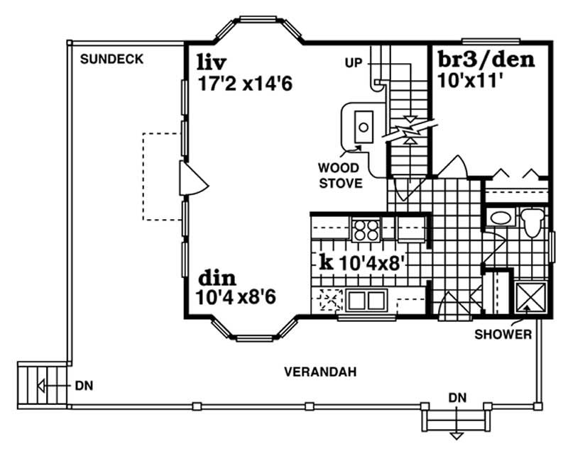 Floor Plan First Story of Country Plan #167-1321