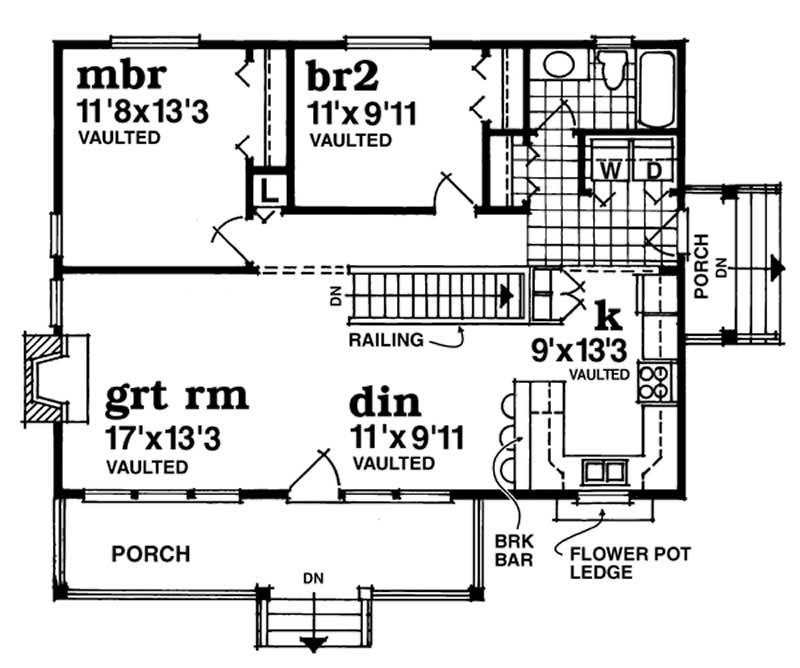 Floor Plan First Story of Country Plan #167-1322