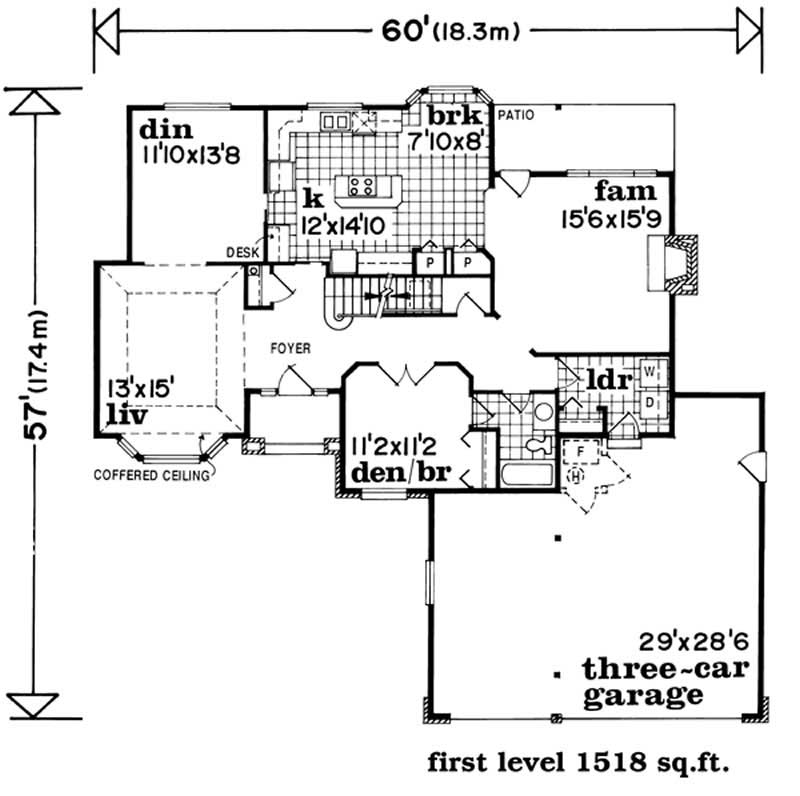 Floor Plan First Story of Contemporary Plan #167-1323