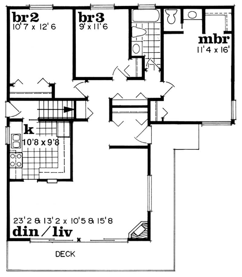 Floor Plan First Story of Contemporary Plan #167-1325