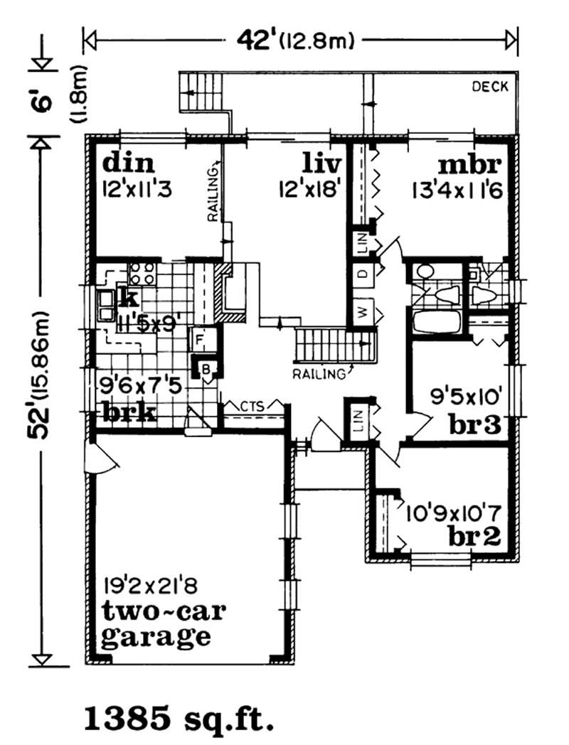 Floor Plan First Story of Contemporary Plan #167-1327