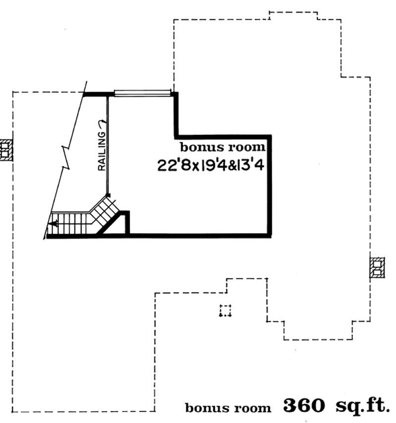 Floor Plan Bonus Room of Traditional Plan #167-1329