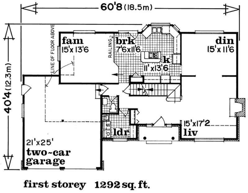 Floor Plan First Story of Contemporary Plan #167-1331