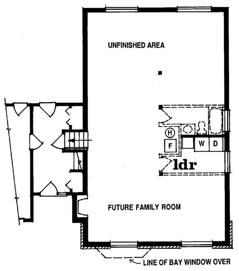 Floor Plan First Story of Small House Plans #167-1334