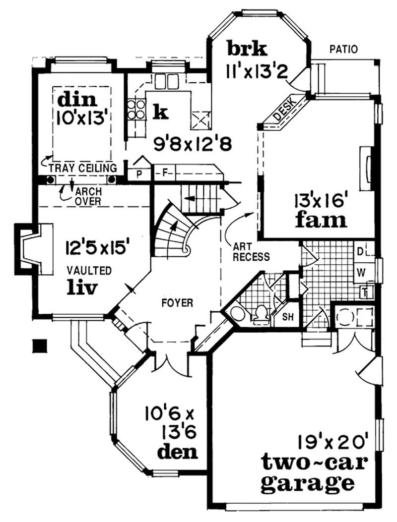 Floor Plan First Story of Contemporary Plan #167-1337
