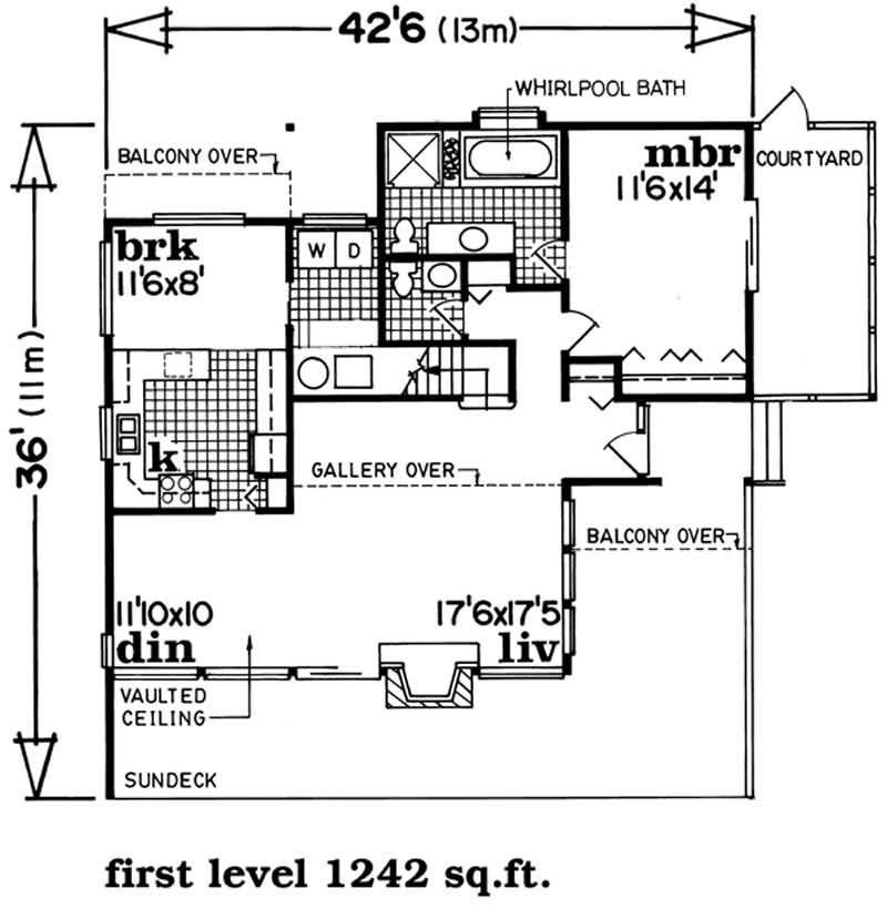 Floor Plan First Story of Contemporary Plan #167-1340