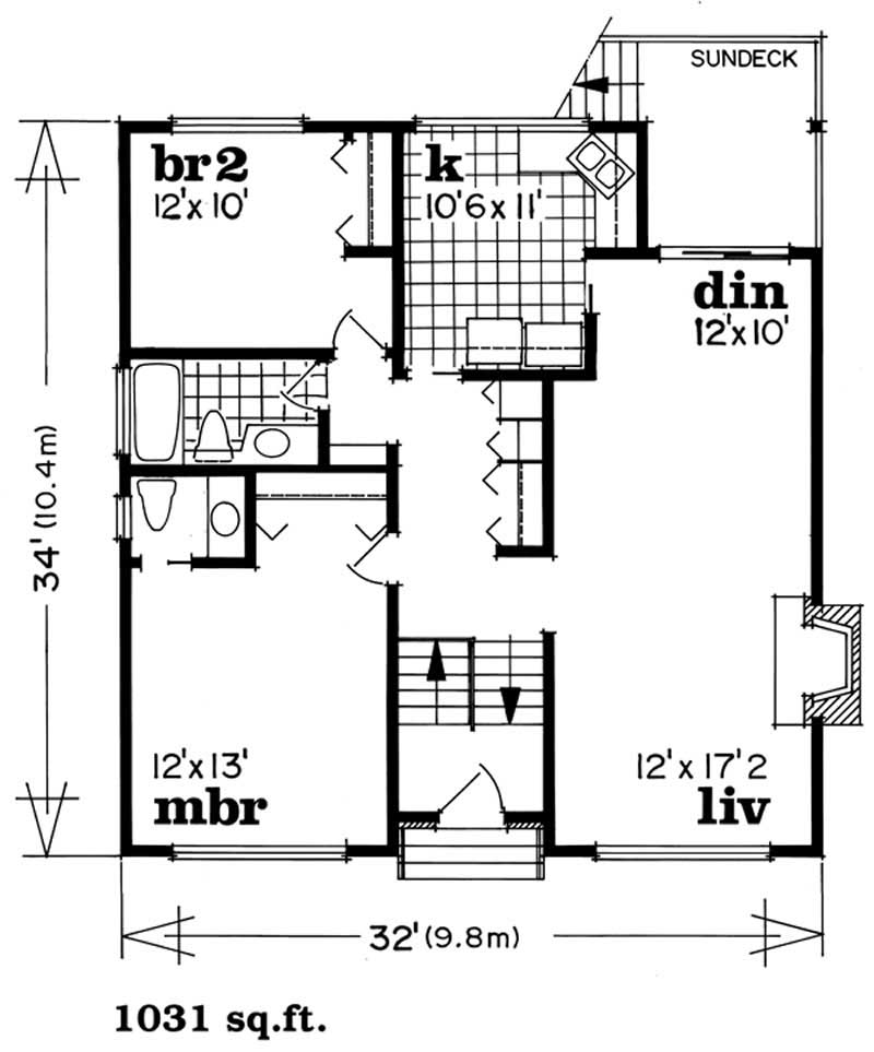 Floor Plan First Story of Coastal Plan #167-1341