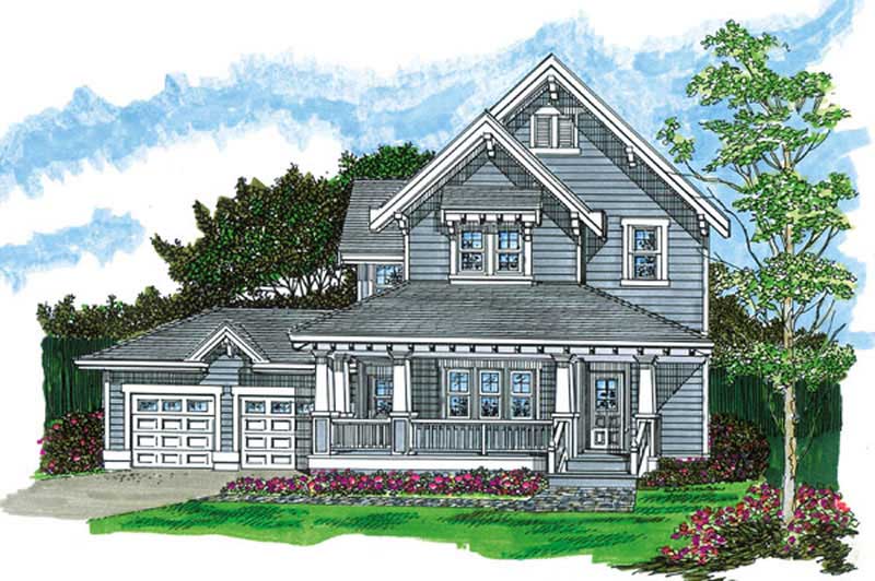 Farmhouse home (ThePlanCollection: Plan #167-1343)
