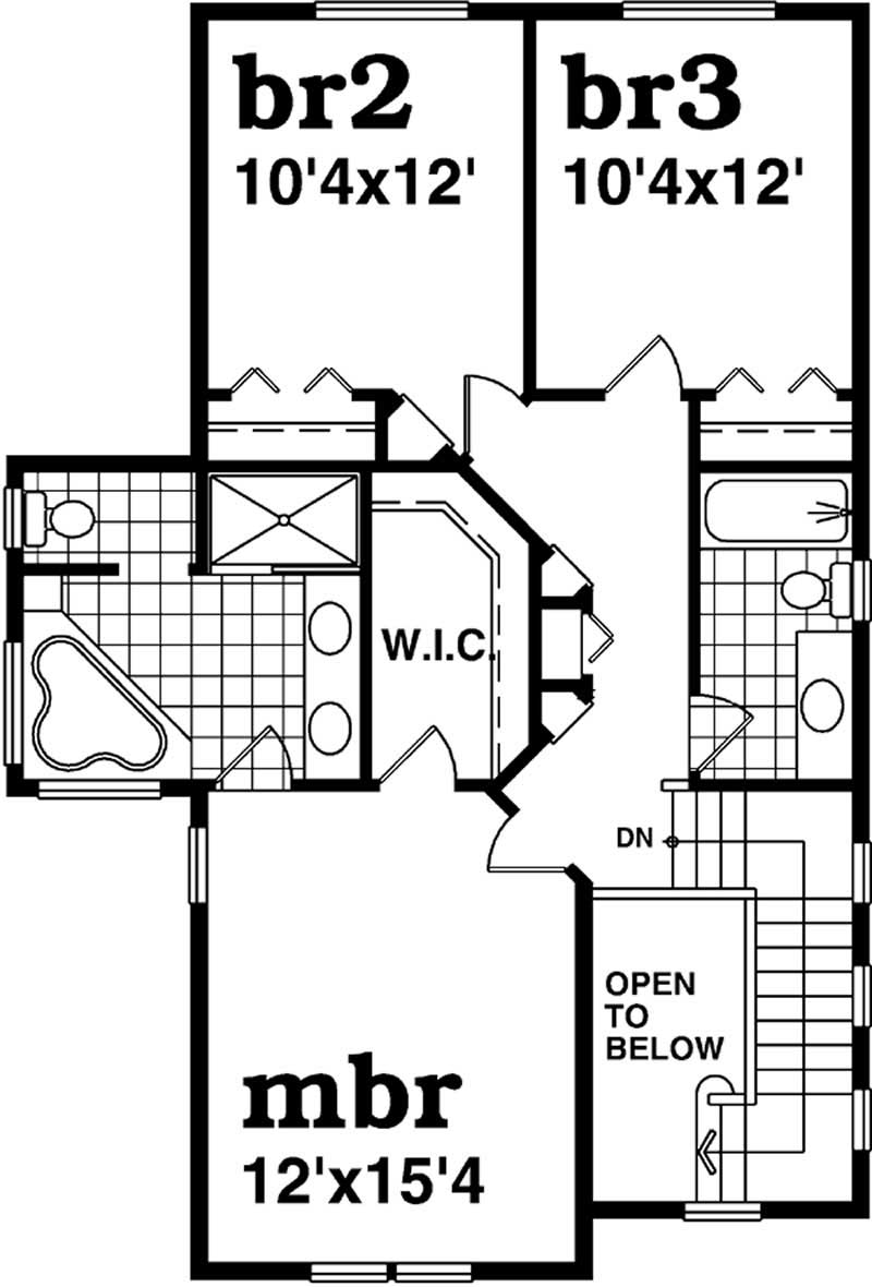 Floor Plan Second Story of Farmhouse Plan #167-1343