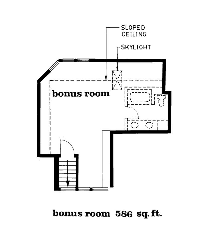 Floor Plan Second Story of Ranch Plan #167-1346