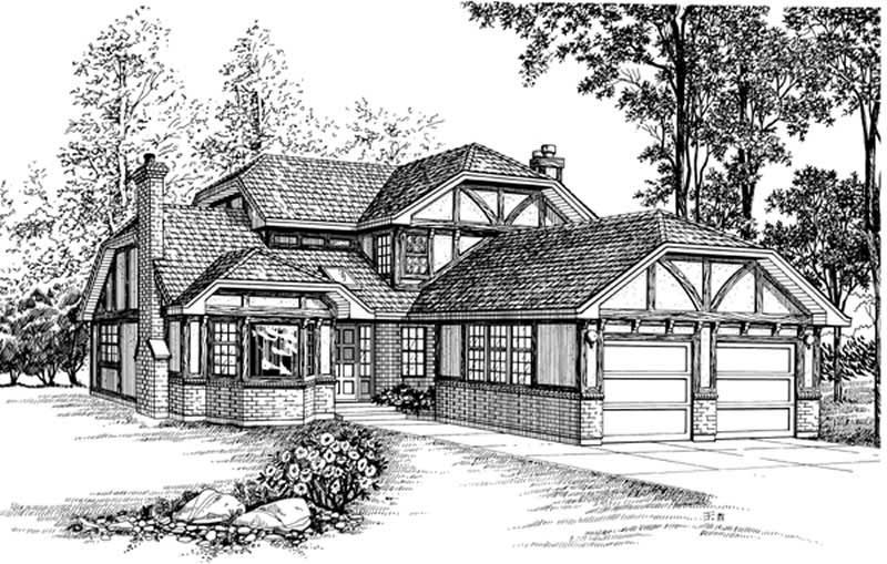 Tudor home (ThePlanCollection: Plan #167-1351)