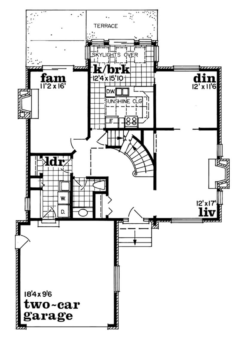 Floor Plan First Story of European Plan #167-1352