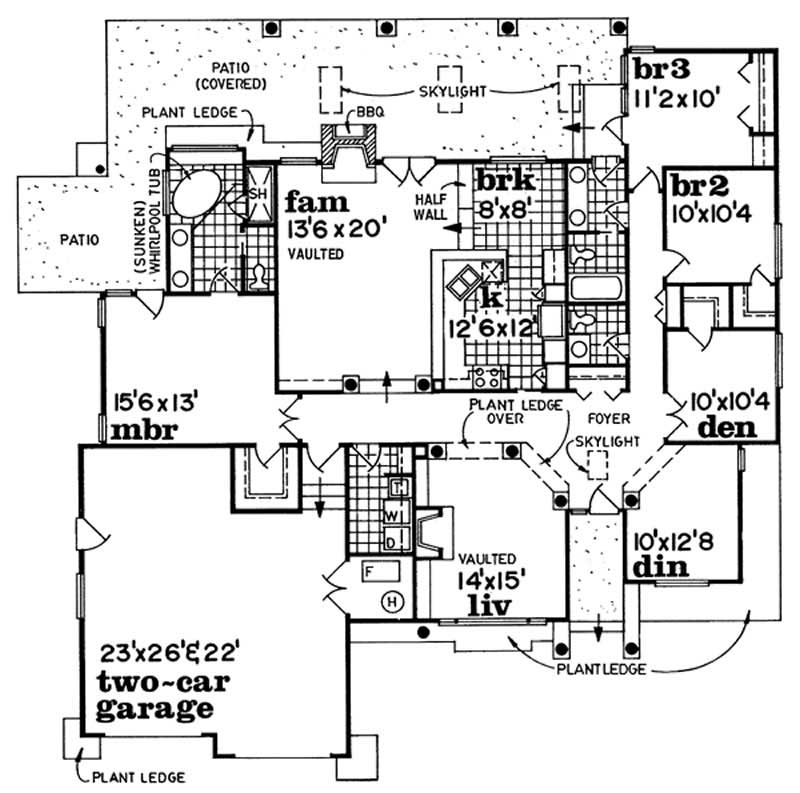 Floor Plan First Story of Mediterranean Plan #167-1354