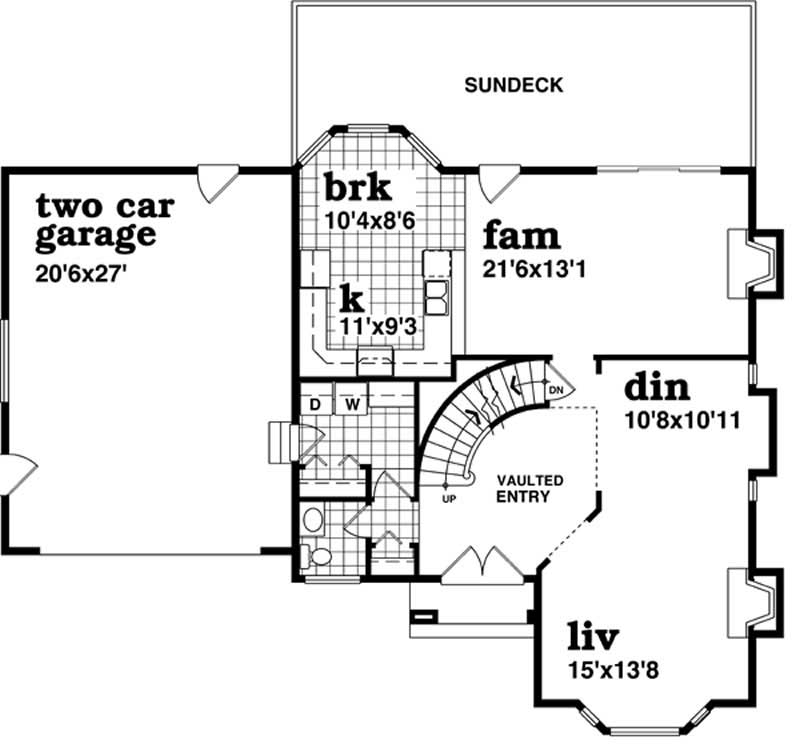 Floor Plan First Story of Contemporary Plan #167-1360