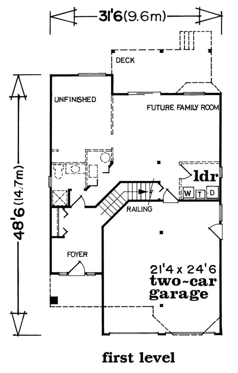 Floor Plan First Story of Small House Plans #167-1365
