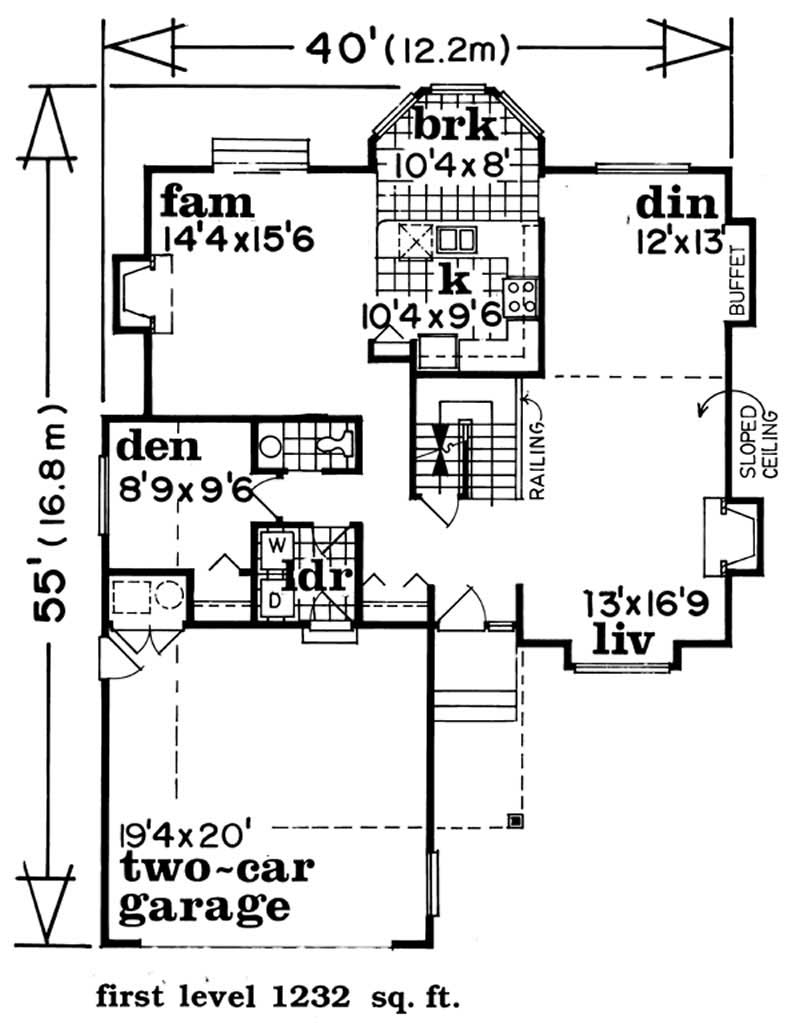 Floor Plan First Story of Contemporary Plan #167-1366