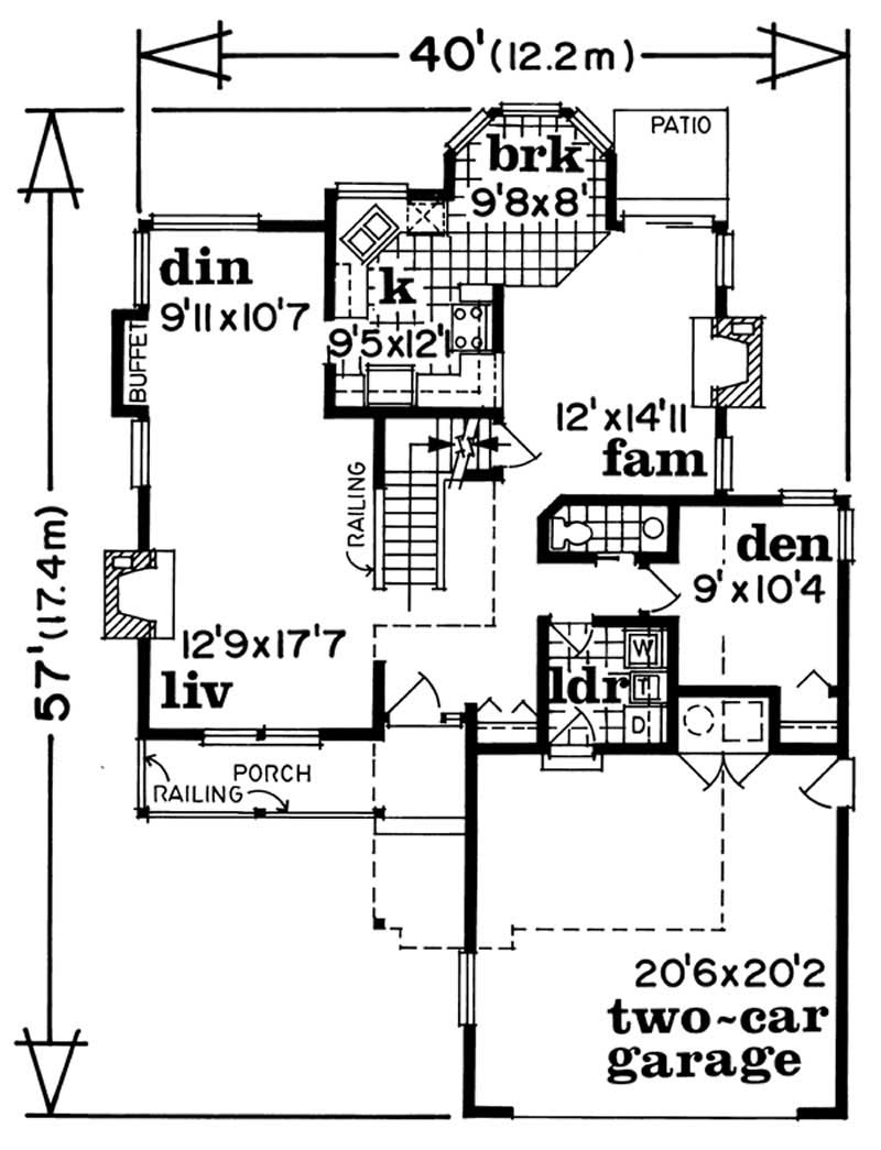 Floor Plan First Story of Contemporary Plan #167-1367