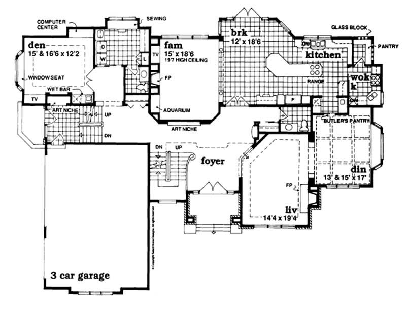 Floor Plan First Story of European Plan #167-1370