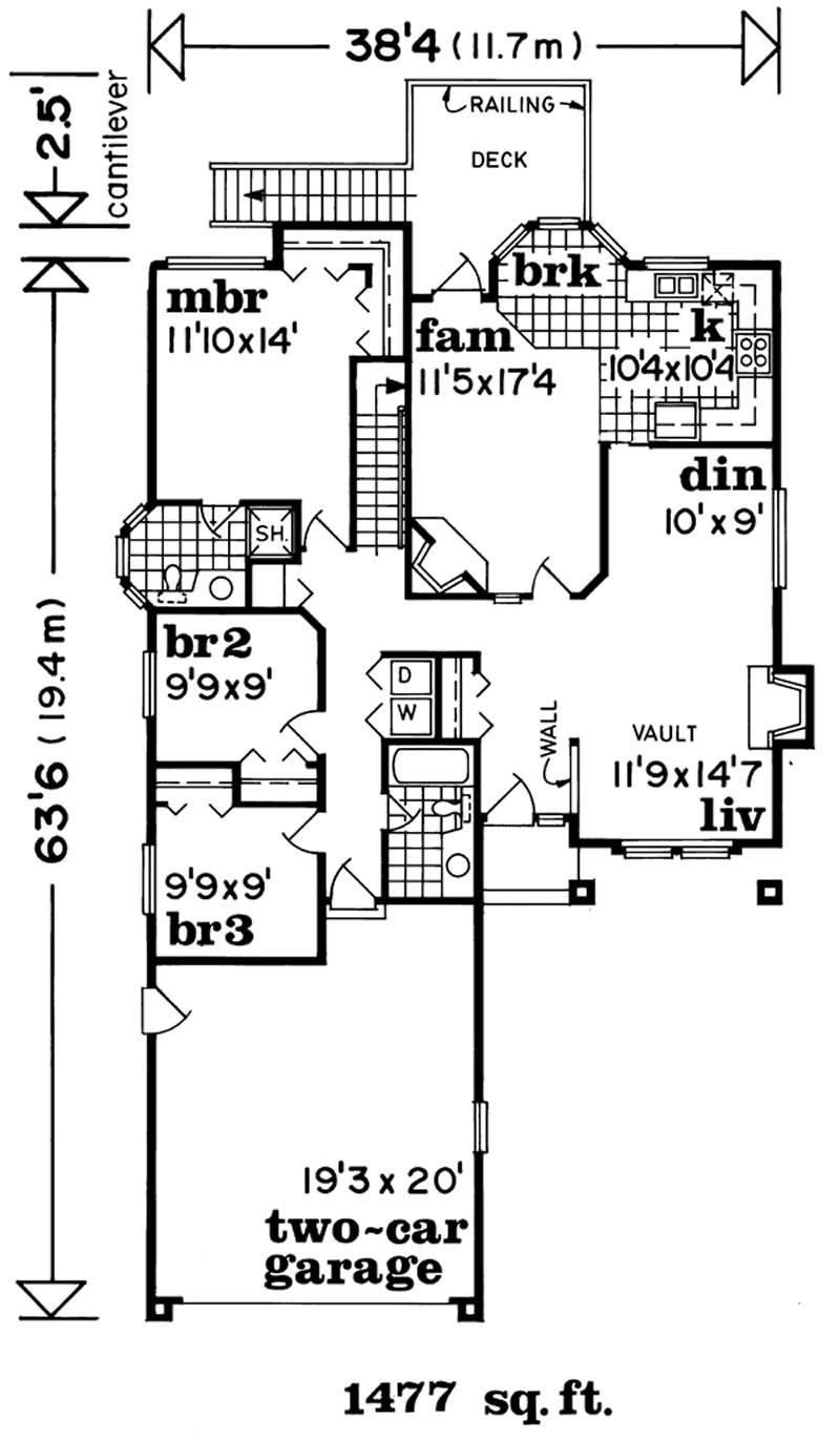 Floor Plan First Story of Contemporary Plan #167-1373