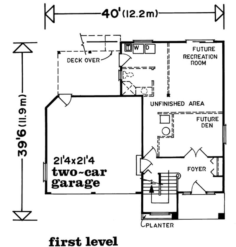 Floor Plan First Story of Small House Plans #167-1374