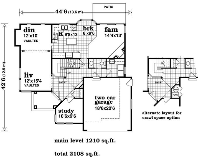 Floor Plan First Story of Contemporary Plan #167-1377
