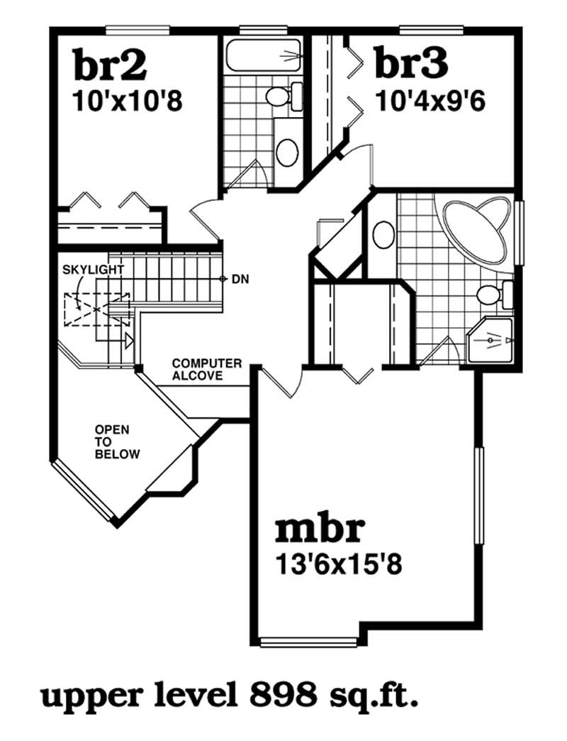 Floor Plan Second Story of Contemporary Plan #167-1377