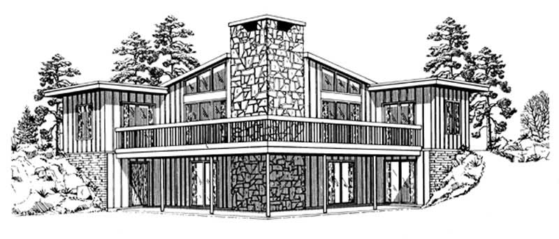 Rear View of this 3-Bedroom, 1180 Sq Ft Plan - 167-1378
