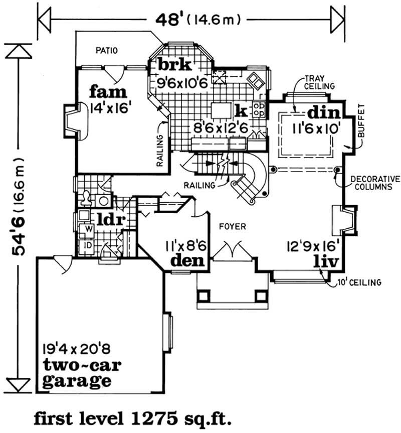 Floor Plan First Story of Contemporary Plan #167-1379