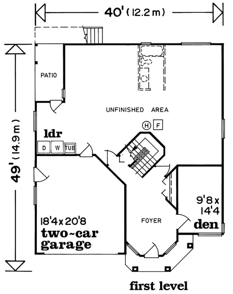 Floor Plan First Story of Contemporary Plan #167-1381