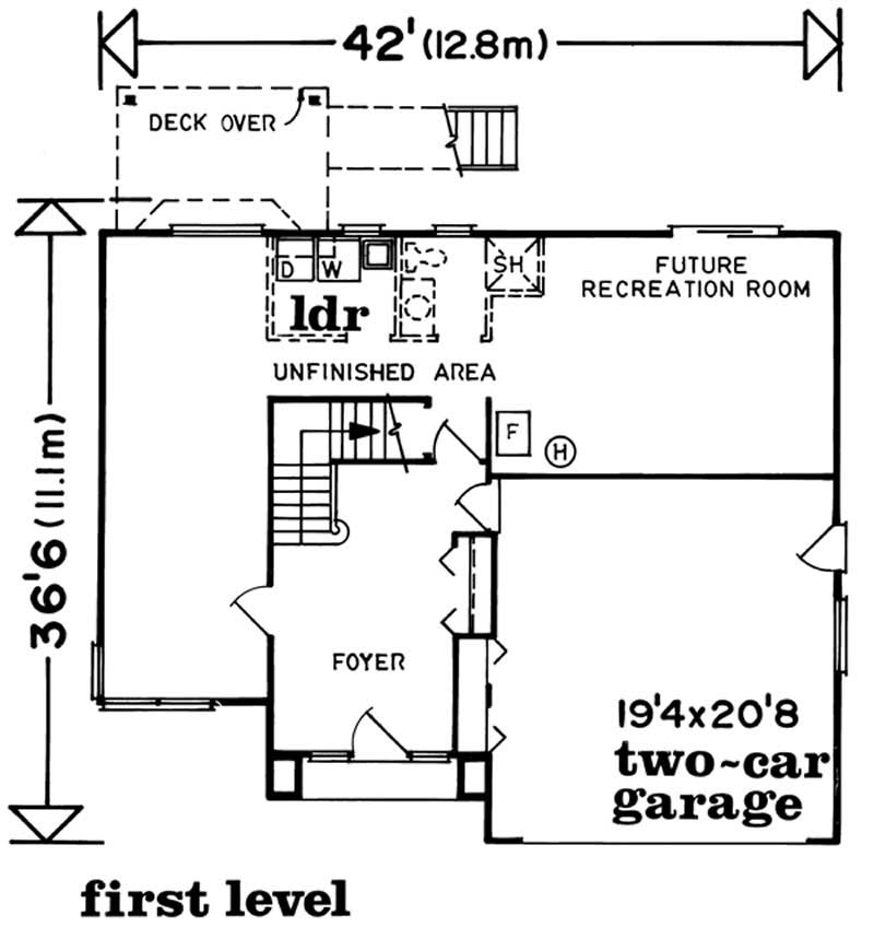 Floor Plan First Story of Contemporary Plan #167-1385